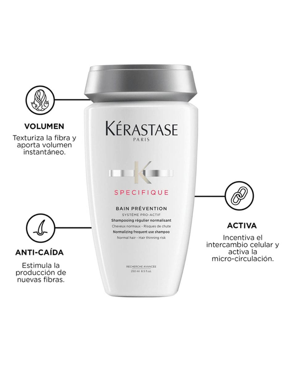 Shampoo anticaída para cabello Bain Prevention Specifique 250 ml 4