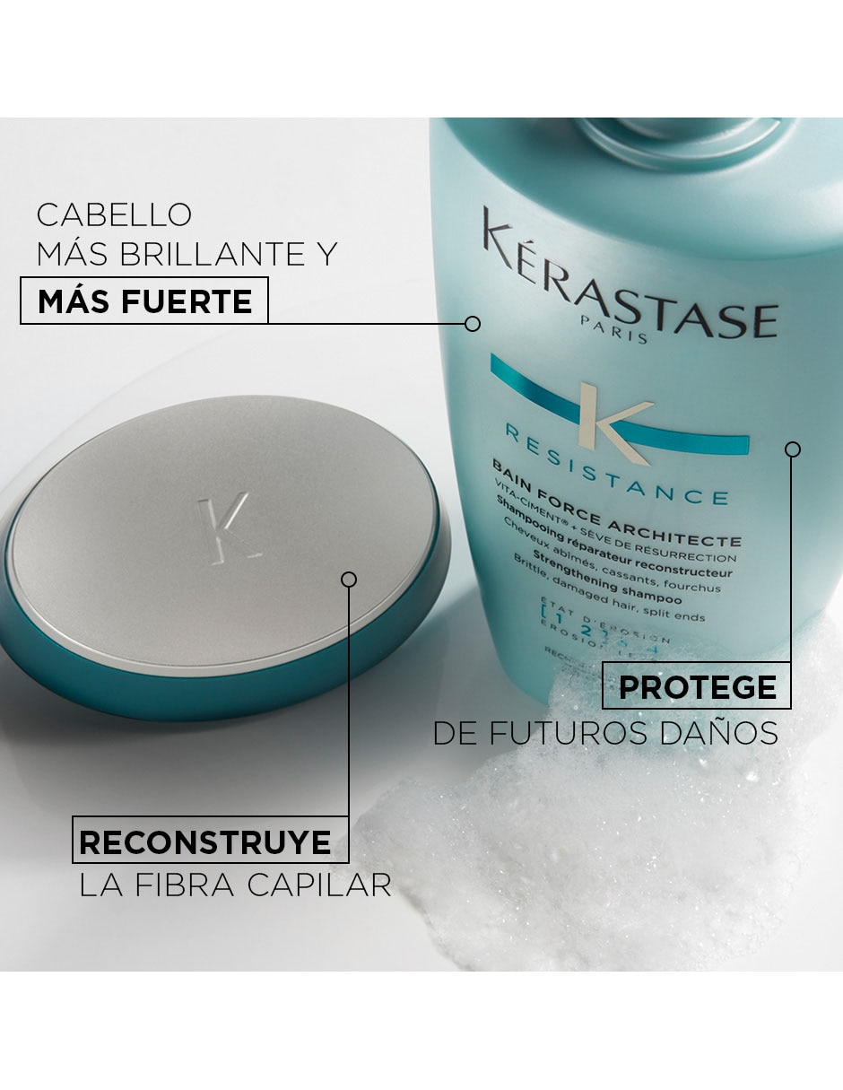Shampoo reparador para cabello Bain Force Architecte Resistance 250 ml 3
