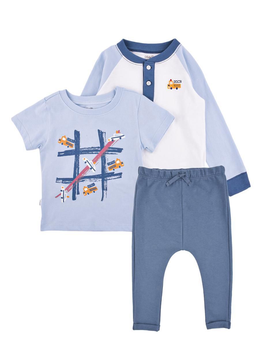 Conjunto pants Baby de algodón para niño 3 piezas