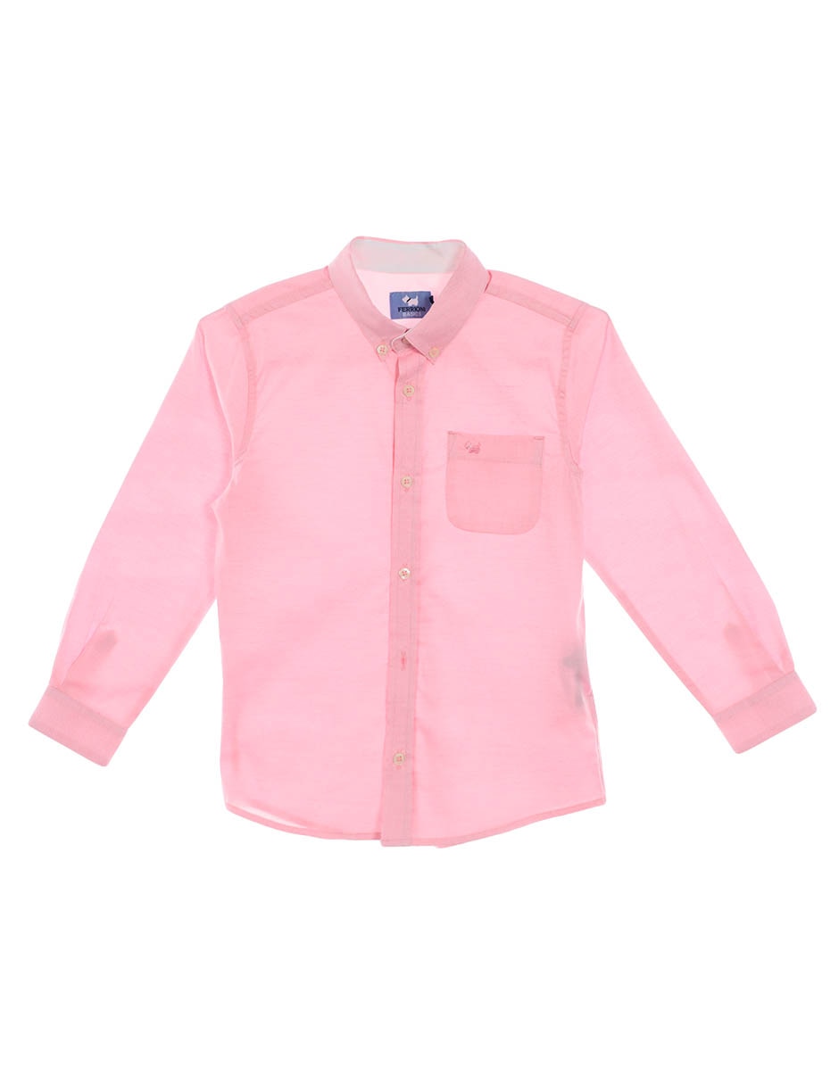 Camisa casual de algodón manga larga para niño