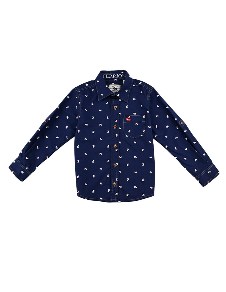 Camisa casual de algodón manga larga para niño Camisa casual de algodón manga larga para niño