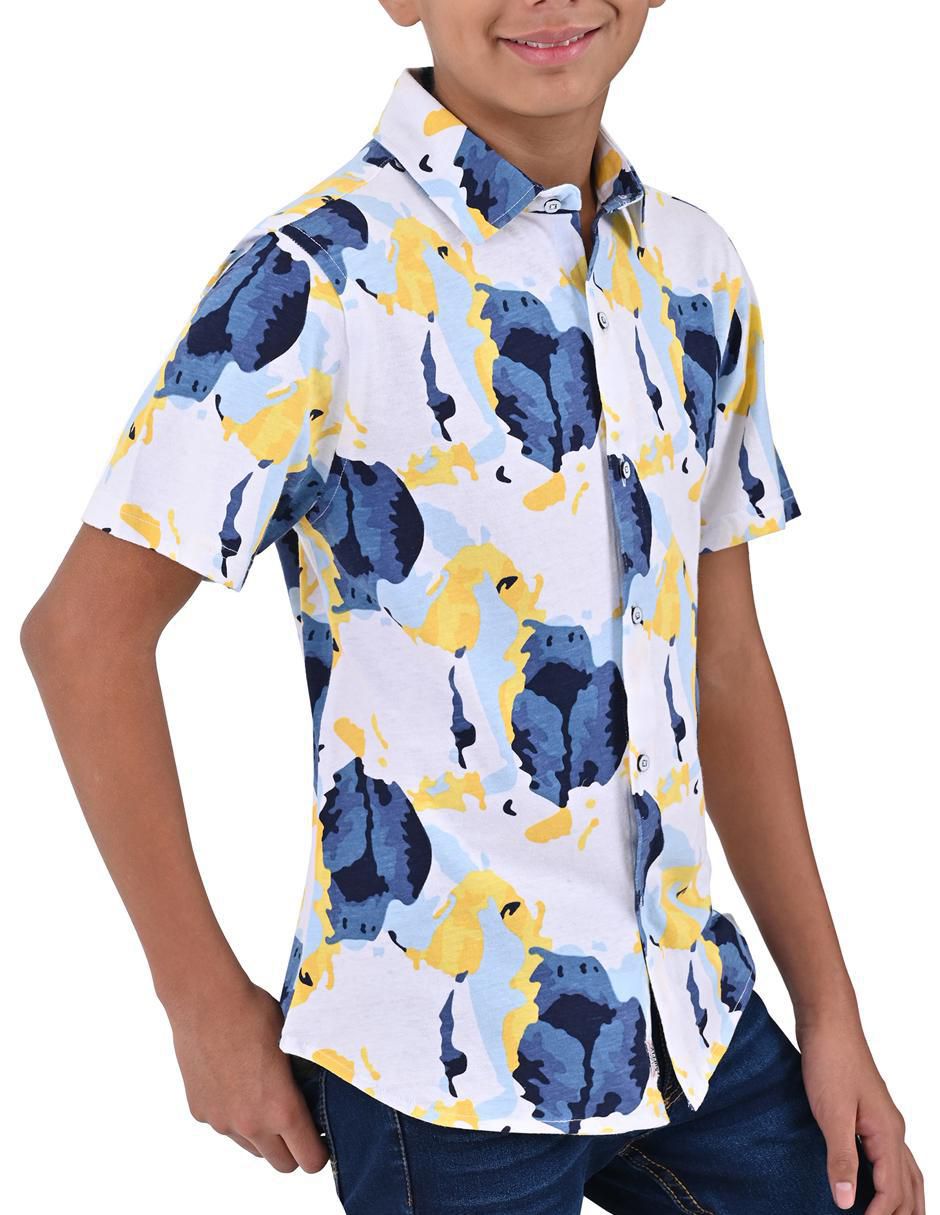 Camisa casual de algodón manga corta para niño 3