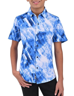 Camisa casual de algodón manga corta para niño Camisa casual de algodón manga corta para niño