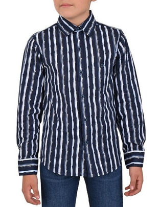 Camisa casual de algodón manga larga para niño