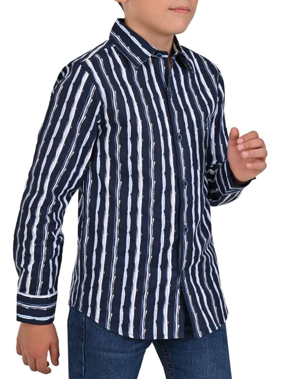 Camisa casual de algodón manga larga para niño