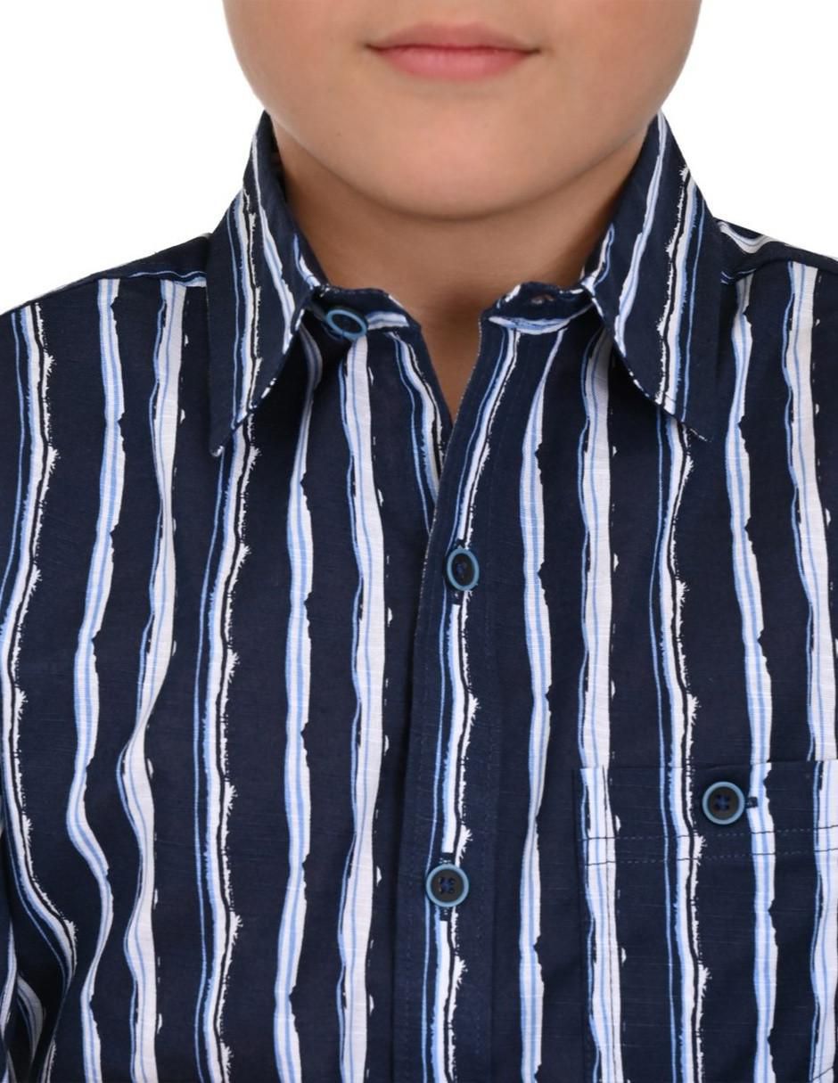 Camisa casual de algodón manga larga para niño
