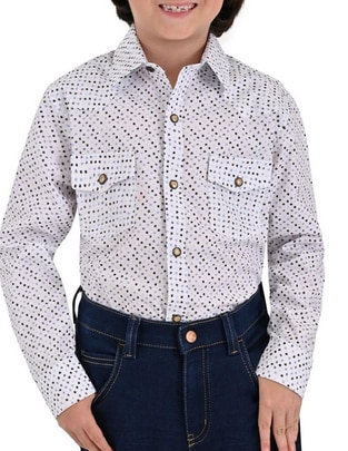 Camisa casual de algodón manga larga para niño Camisa casual de algodón manga larga para niño