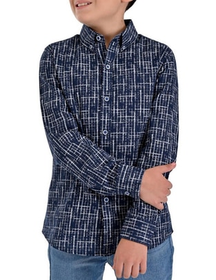 Camisa casual de algodón manga larga para niño