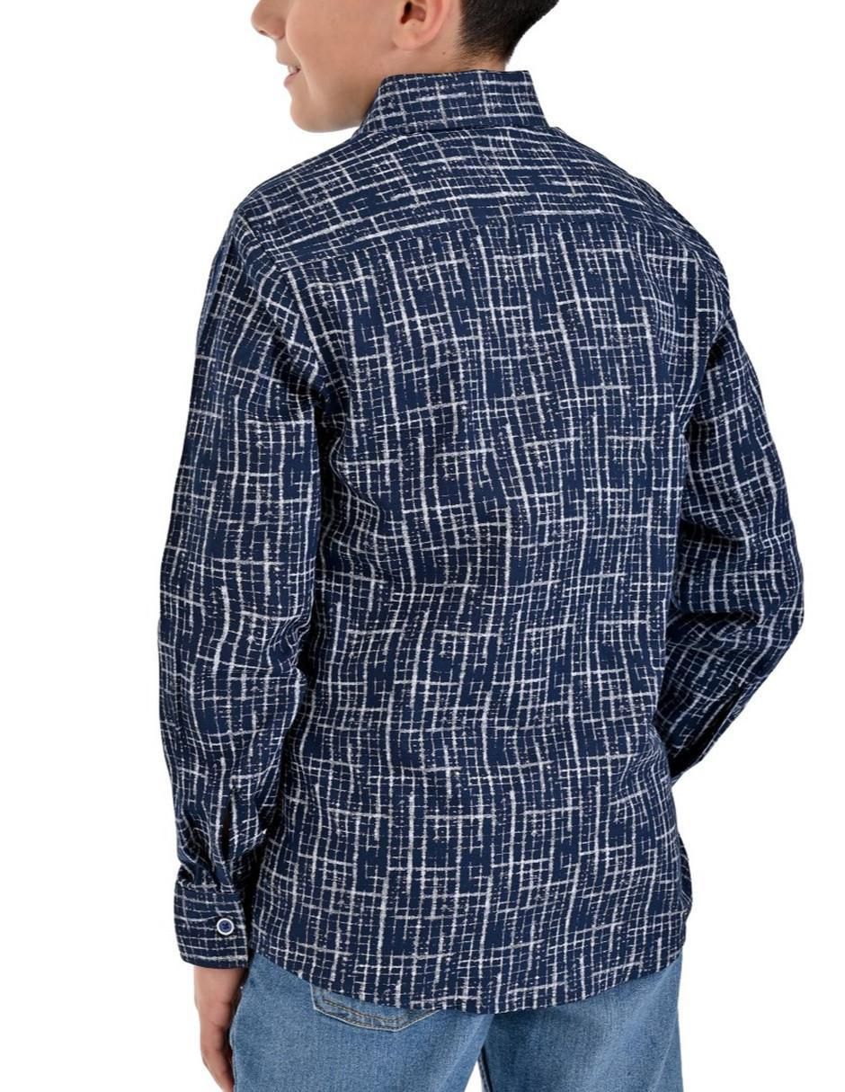 Camisa casual de algodón manga larga para niño