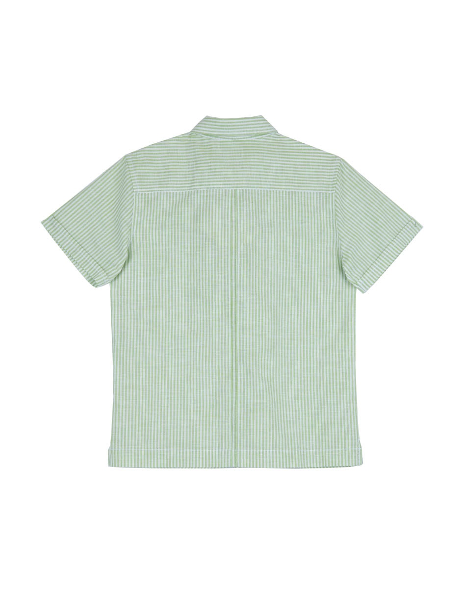 Camisa casual Ferrioni Evangeline de algodón manga corta para niño