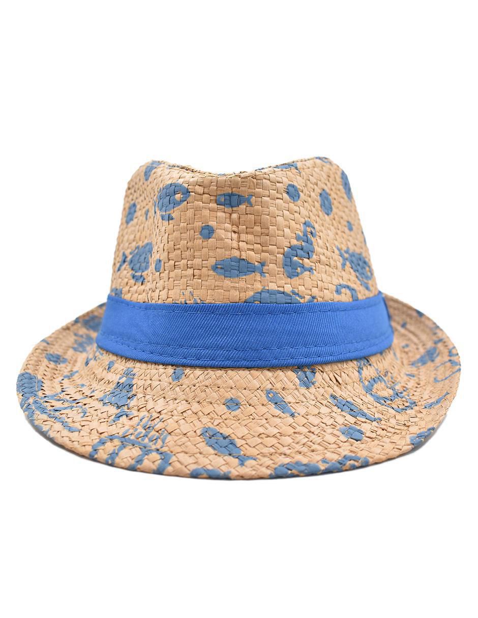 Fedora estampado marino 5