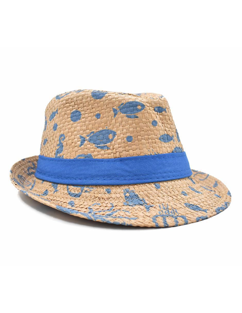 Fedora estampado marino 4
