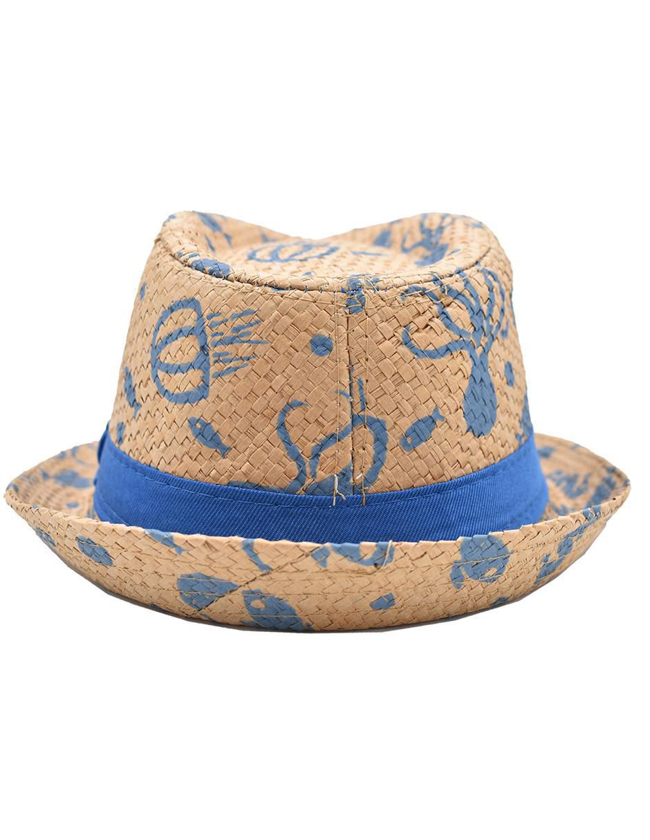 Fedora estampado marino 3