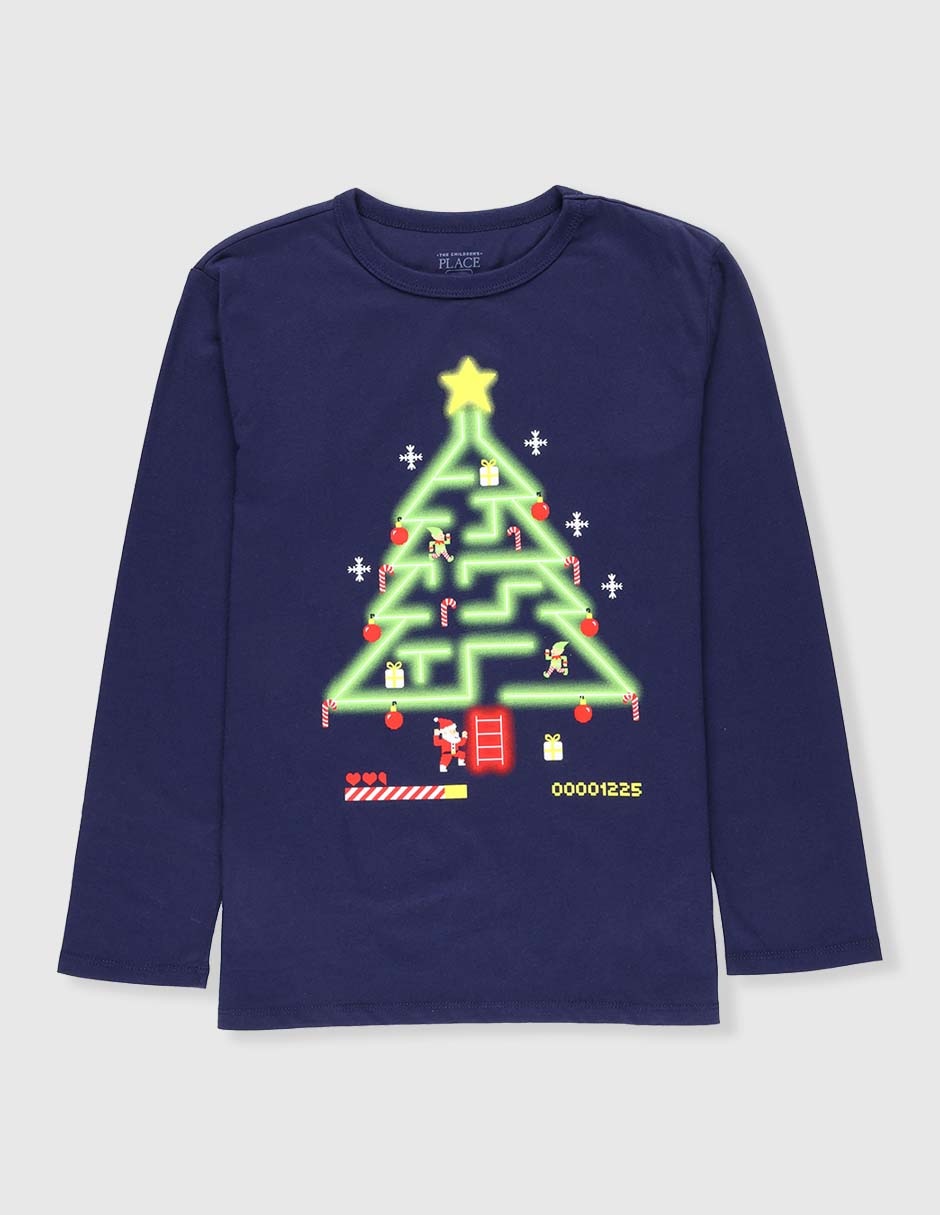 Playera Navidad manga larga para niño Playera Navidad manga larga para niño