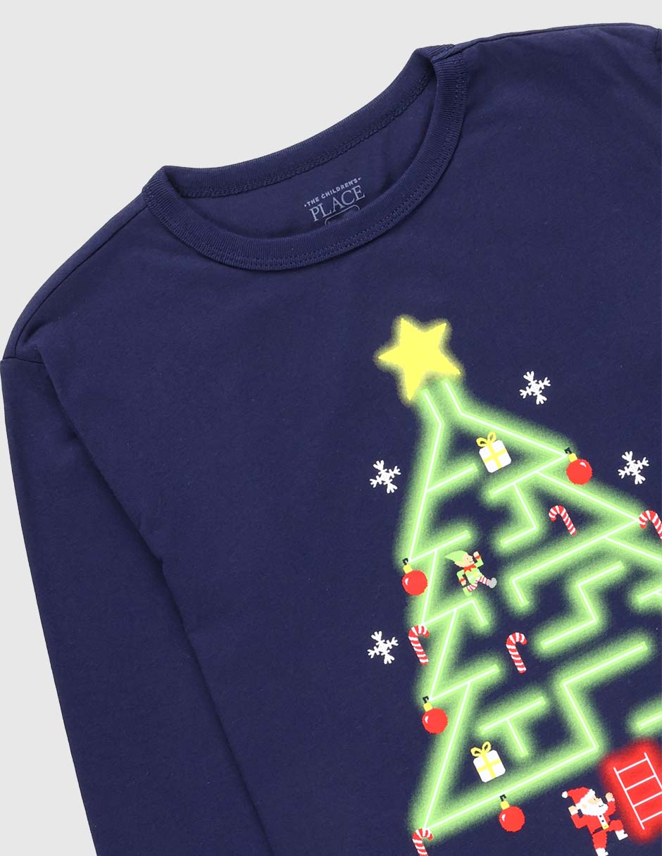 Playera Navidad manga larga para niño 4