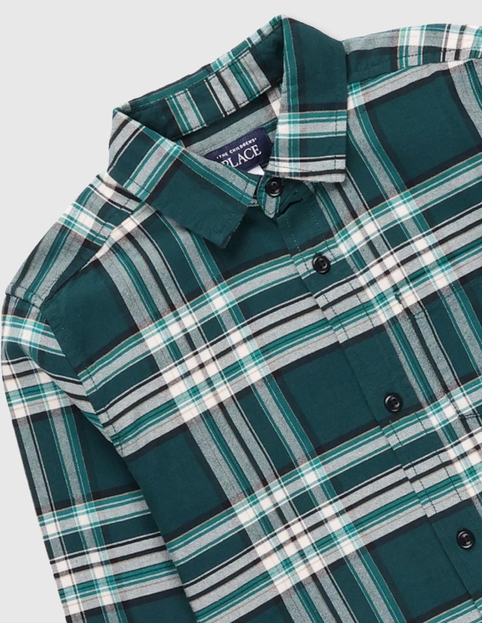 Camisa casual The Children's Place de algodón manga larga para niño