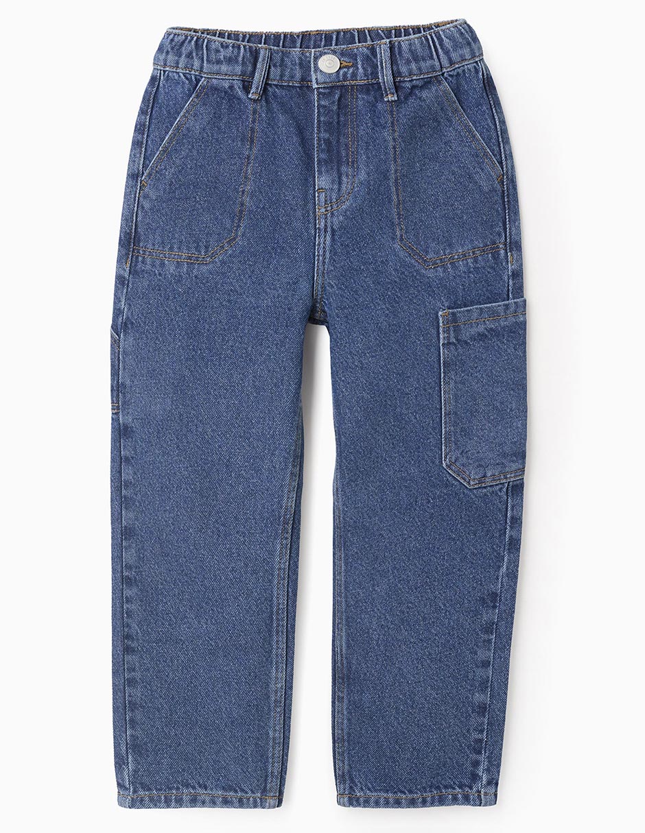 Jeans amplio Zippy lavado claro para niño