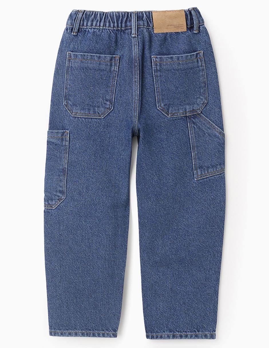 Jeans amplio Zippy lavado claro para niño