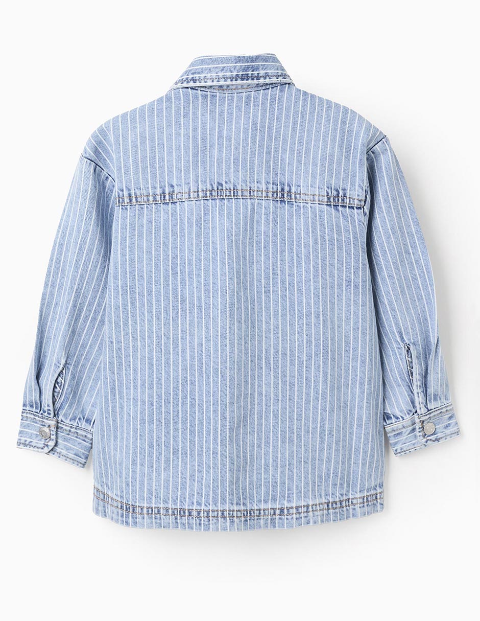Camisa casual de mezclilla manga larga para niño