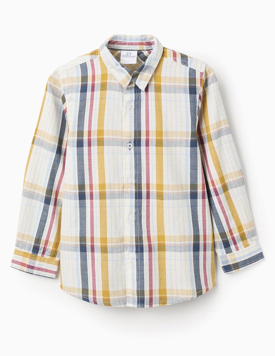 Camisa casual de algodón manga larga para niño 1