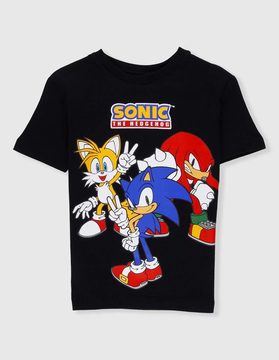 Playera Sonic Sonic, Knuckles y Tails manga corta para niño