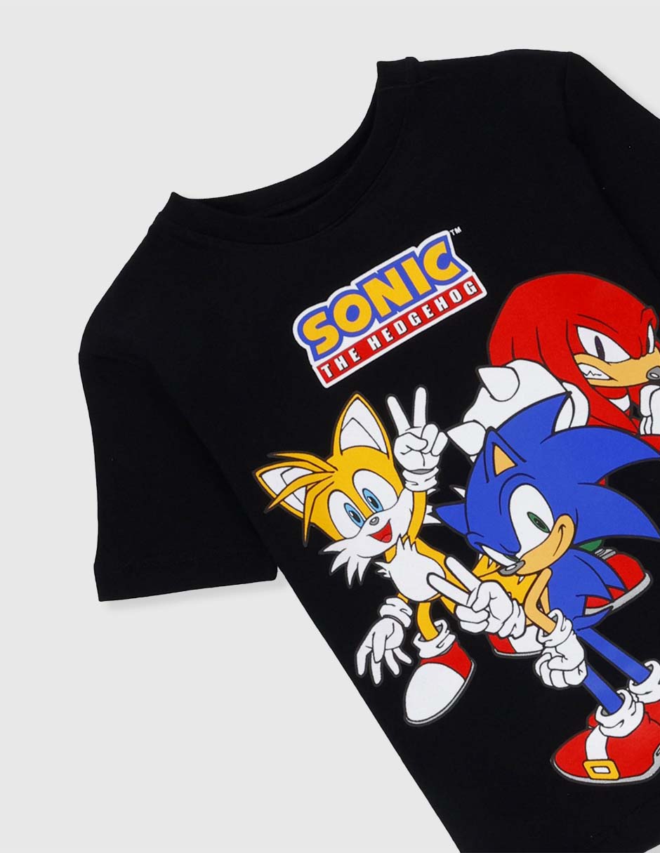 Playera Sonic Sonic, Knuckles y Tails manga corta para niño