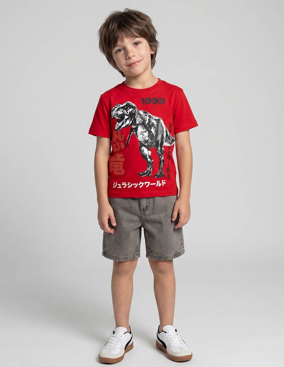 Playera jurassic world manga corta para niño Playera jurassic world manga corta para niño