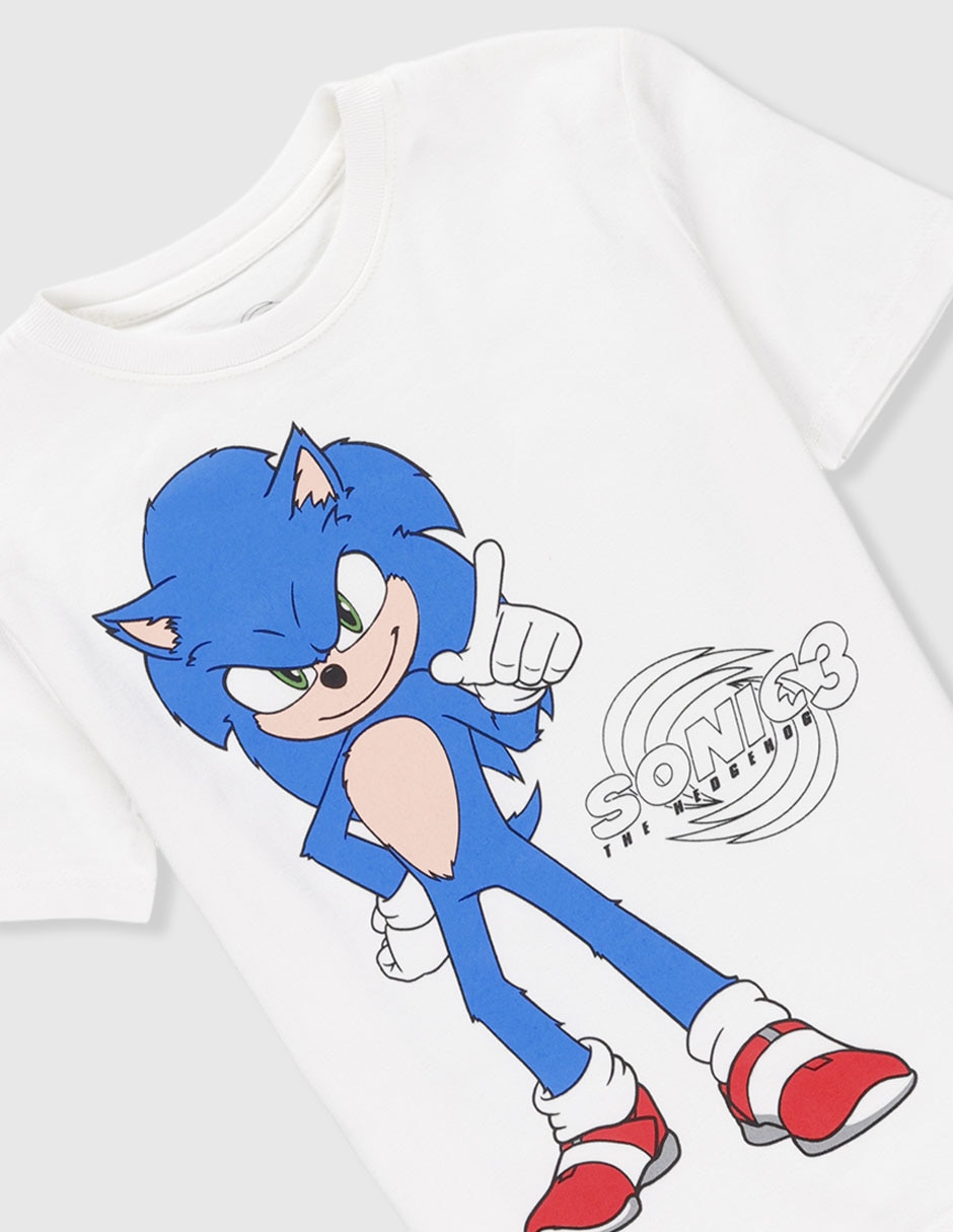 Playera Sonic manga corta para niño