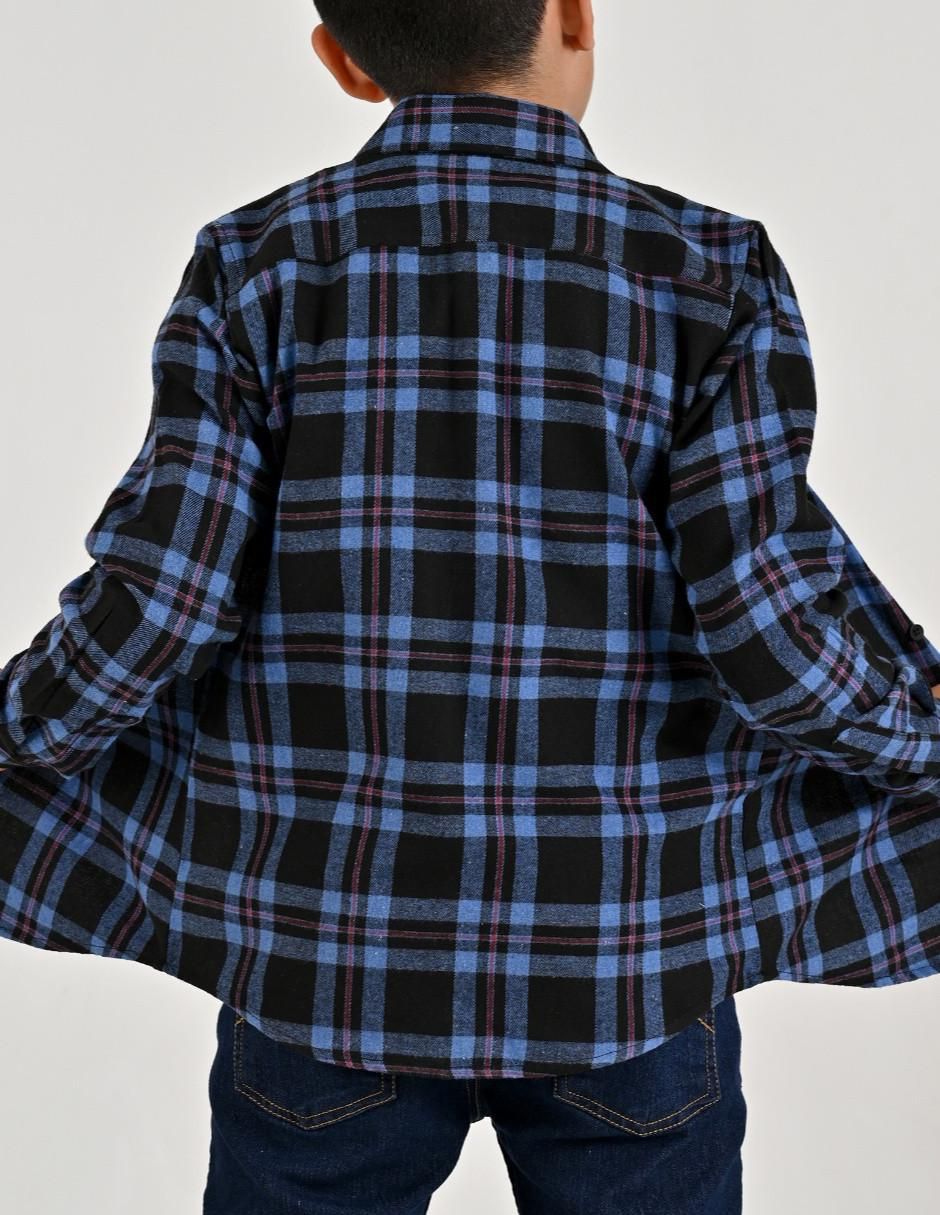 Camisa casual de algodón manga larga para niño 6