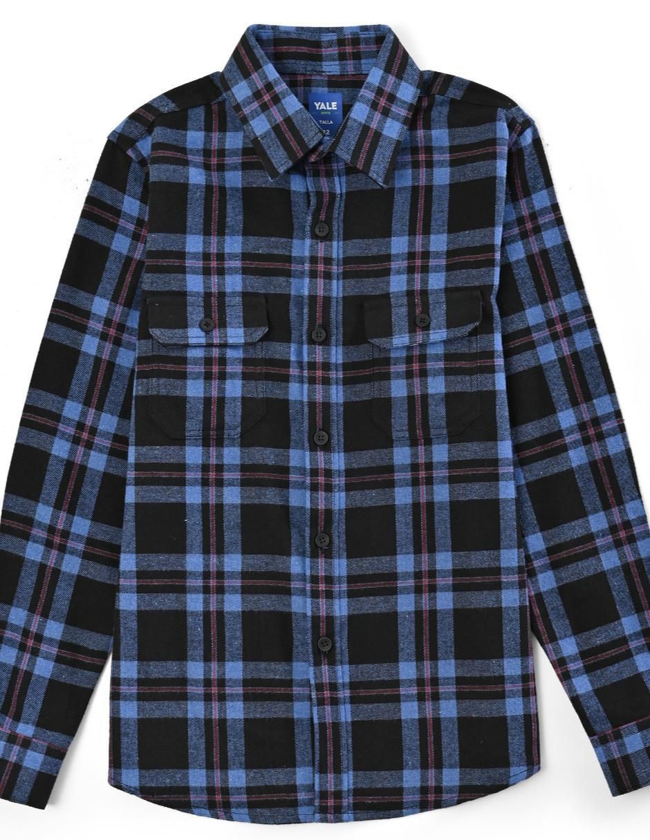 Camisa casual de algodón manga larga para niño 7