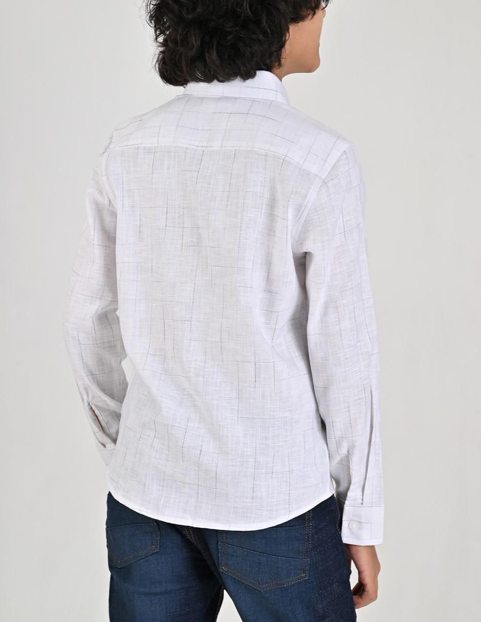 Camisa casual de algodón manga larga para niño 5