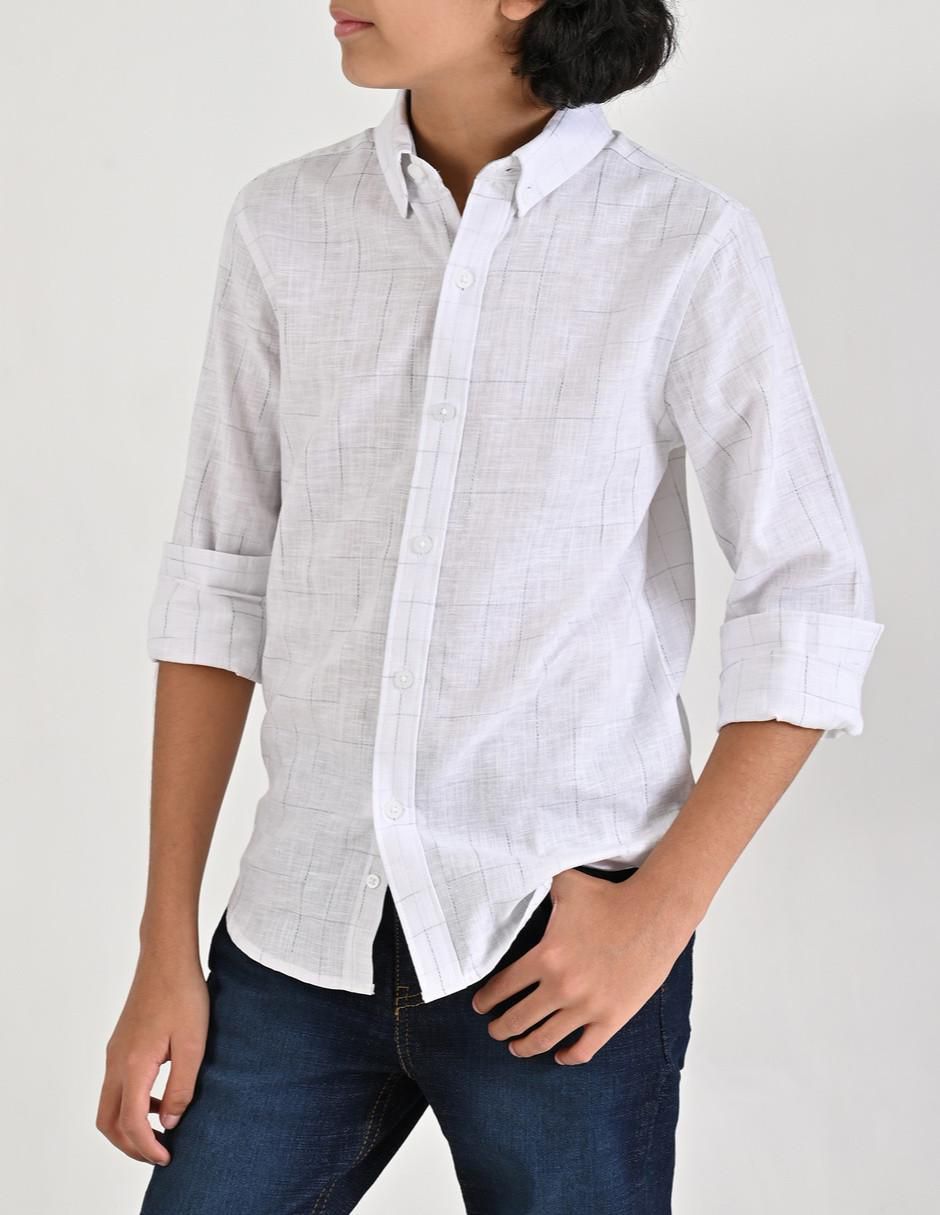 Camisa casual de algodón manga larga para niño
