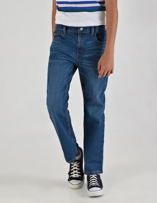 Jeans slim lavado medio para niño 1