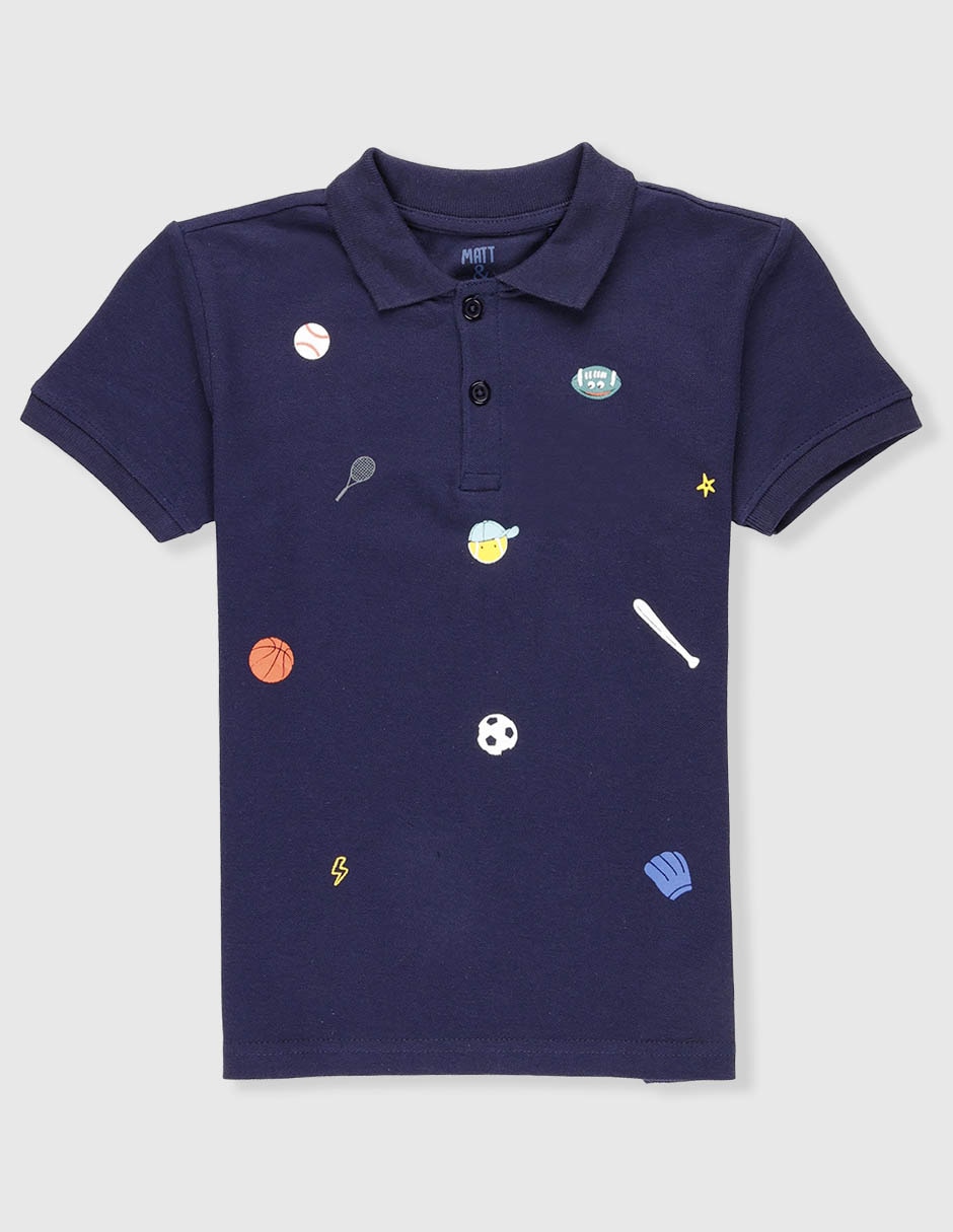 Playera tipo polo Matt & Megan para niño