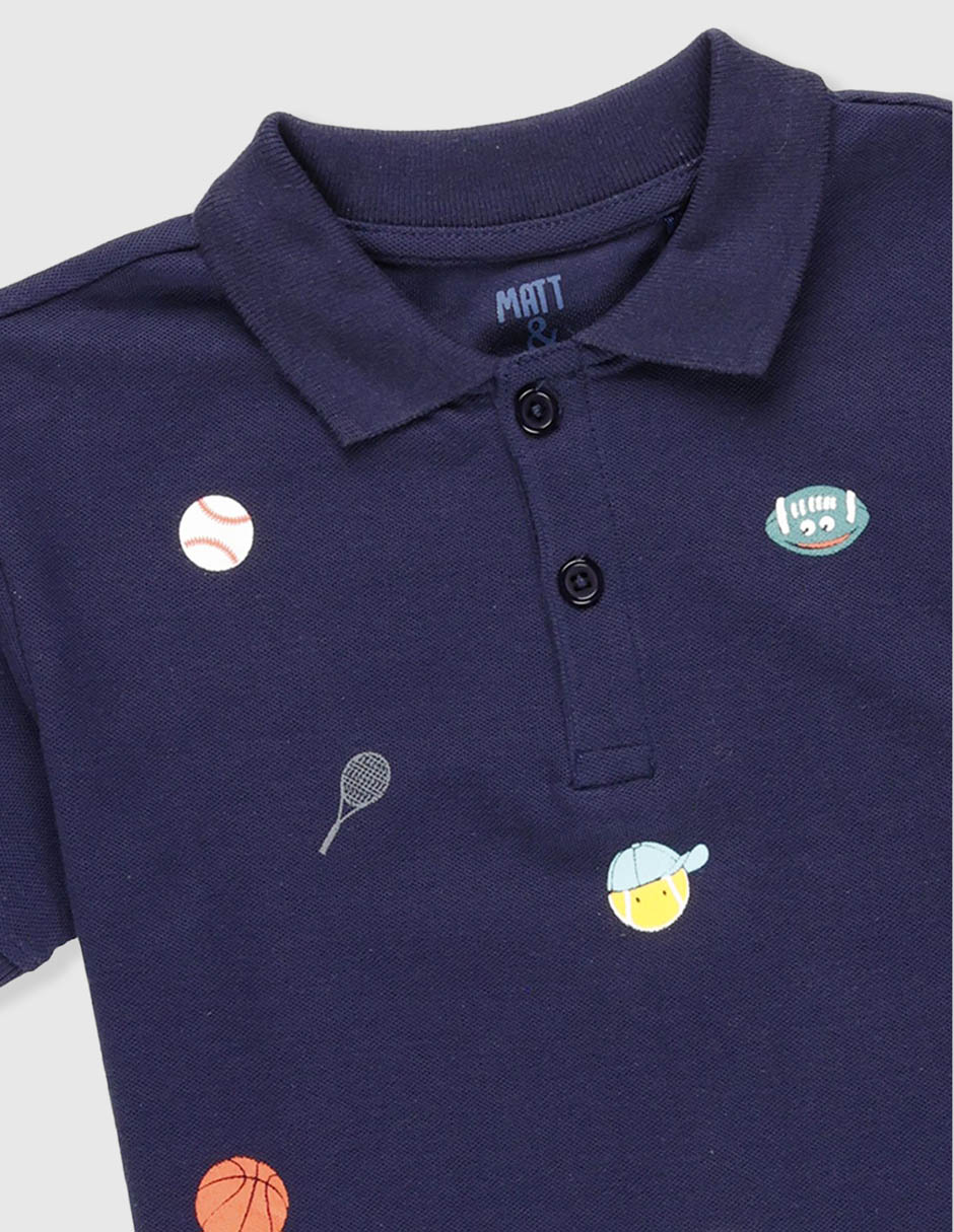 Playera tipo polo Matt & Megan para niño