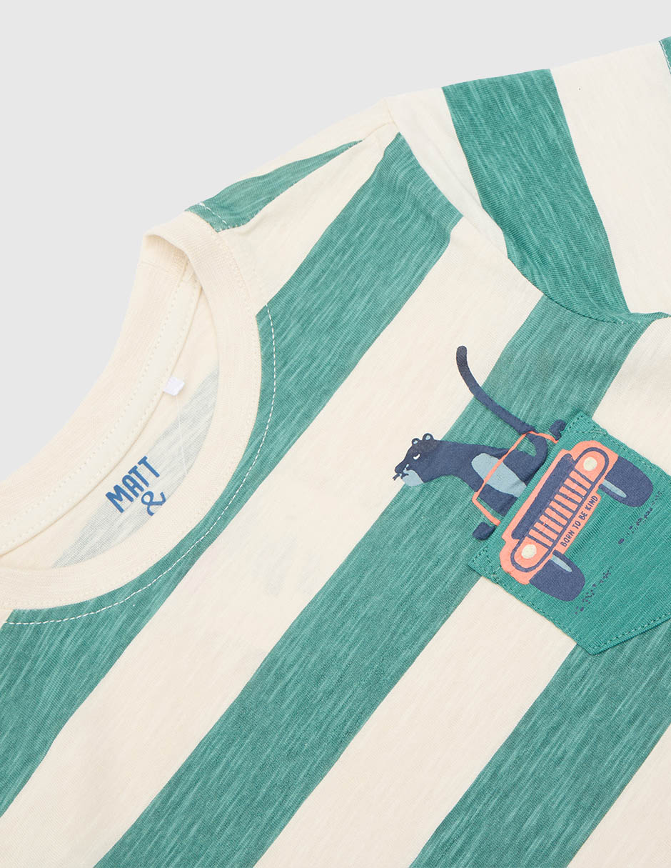 Playera megan manga corta para niño