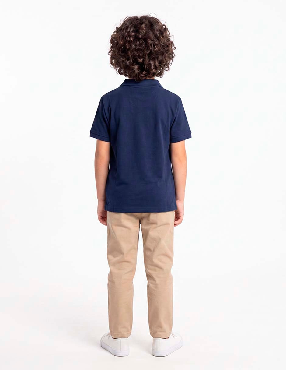 Playera tipo polo de algodón para niño 6