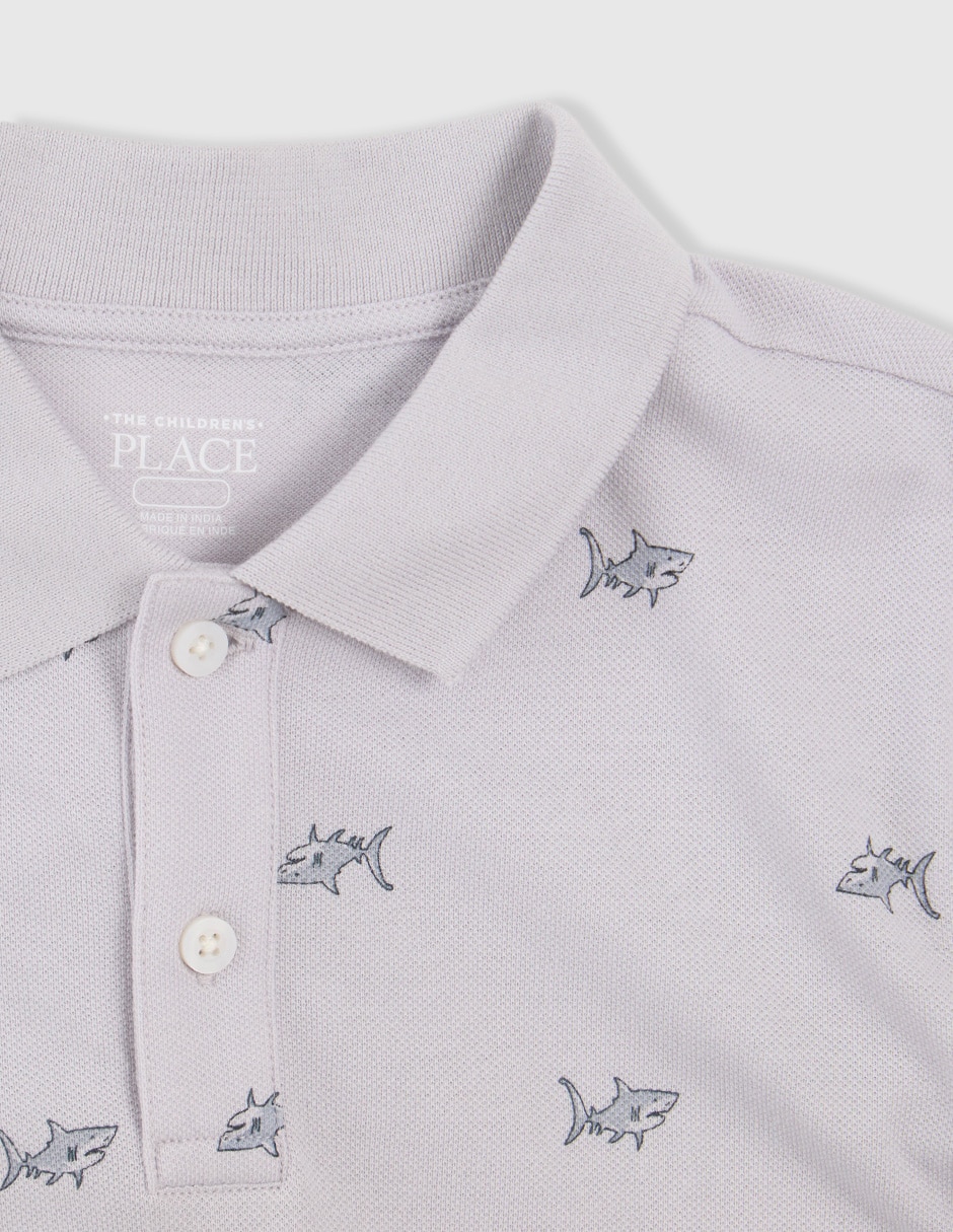 Playera tipo polo de piqué para niño 3