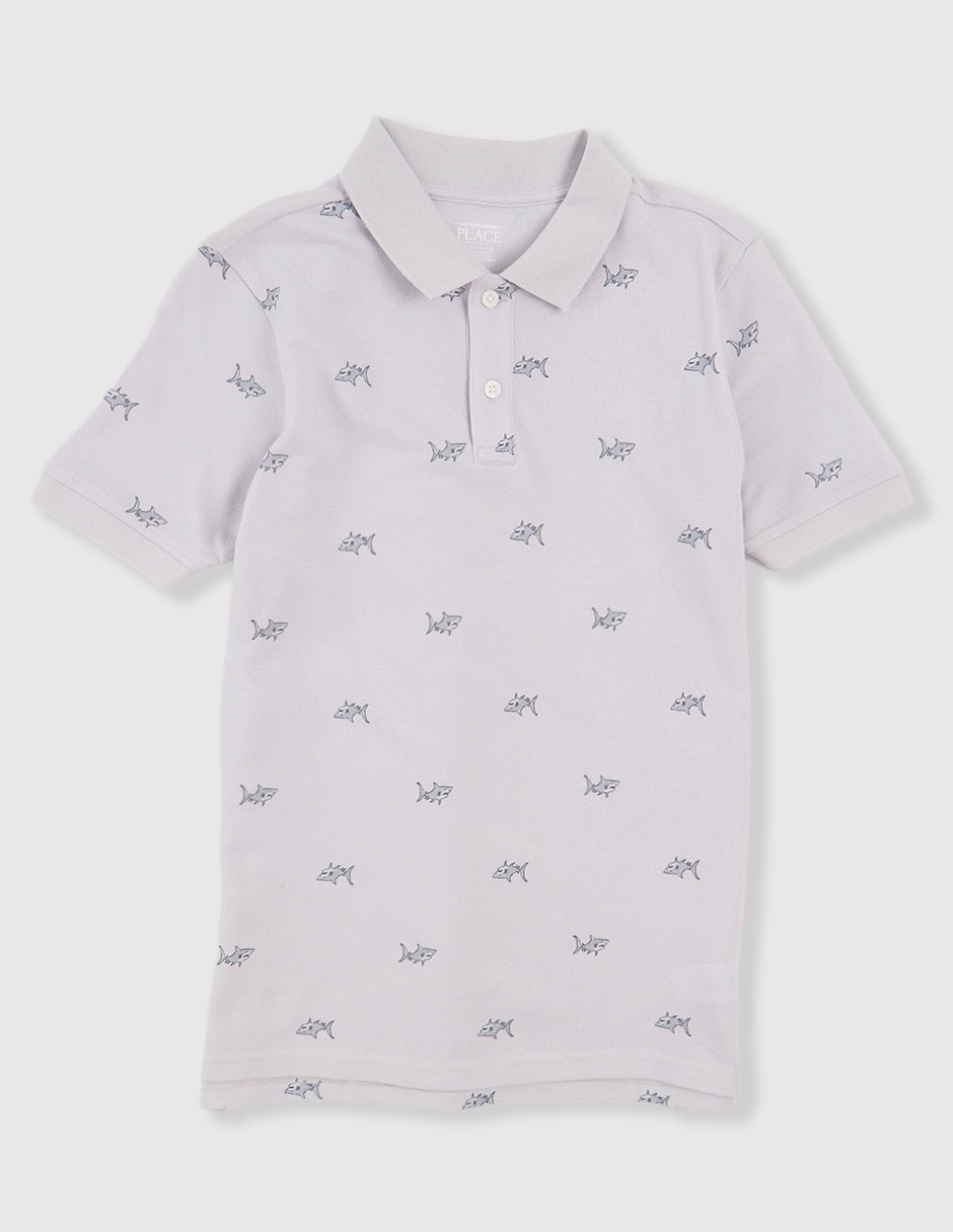 Playera tipo polo de piqué para niño