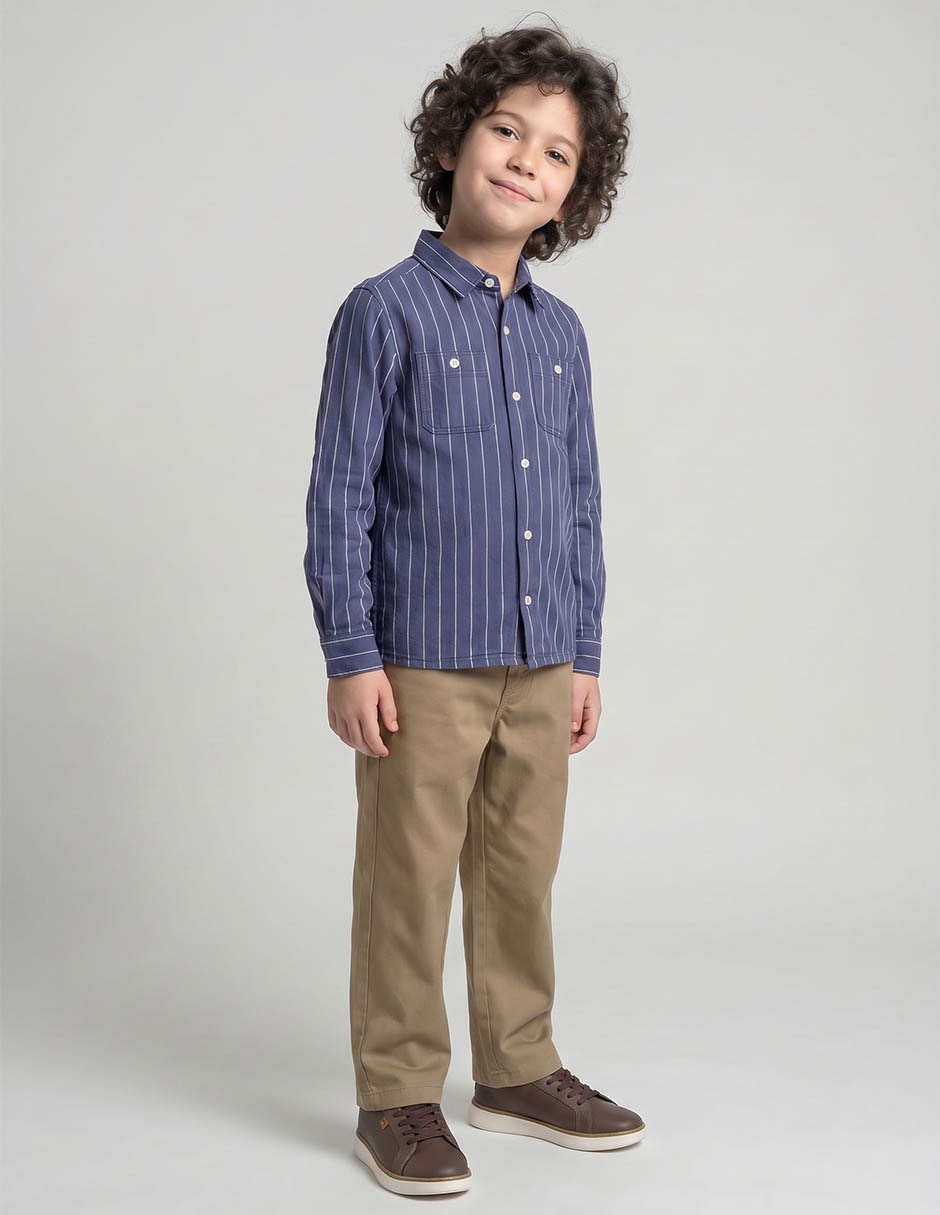 Camisa de vestir de algodón para niño
