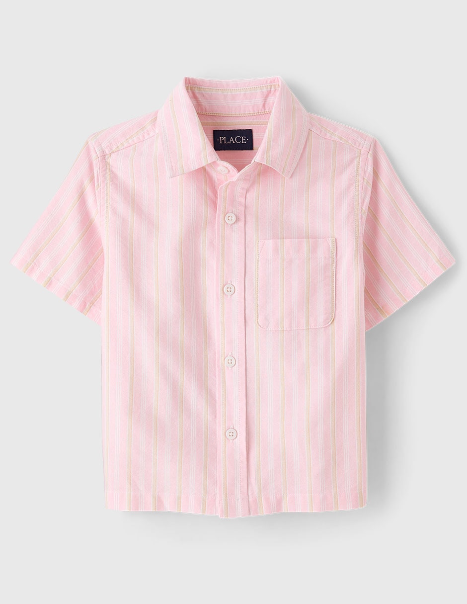 Camisa casual de algodón manga corta para niño Camisa casual de algodón manga corta para niño