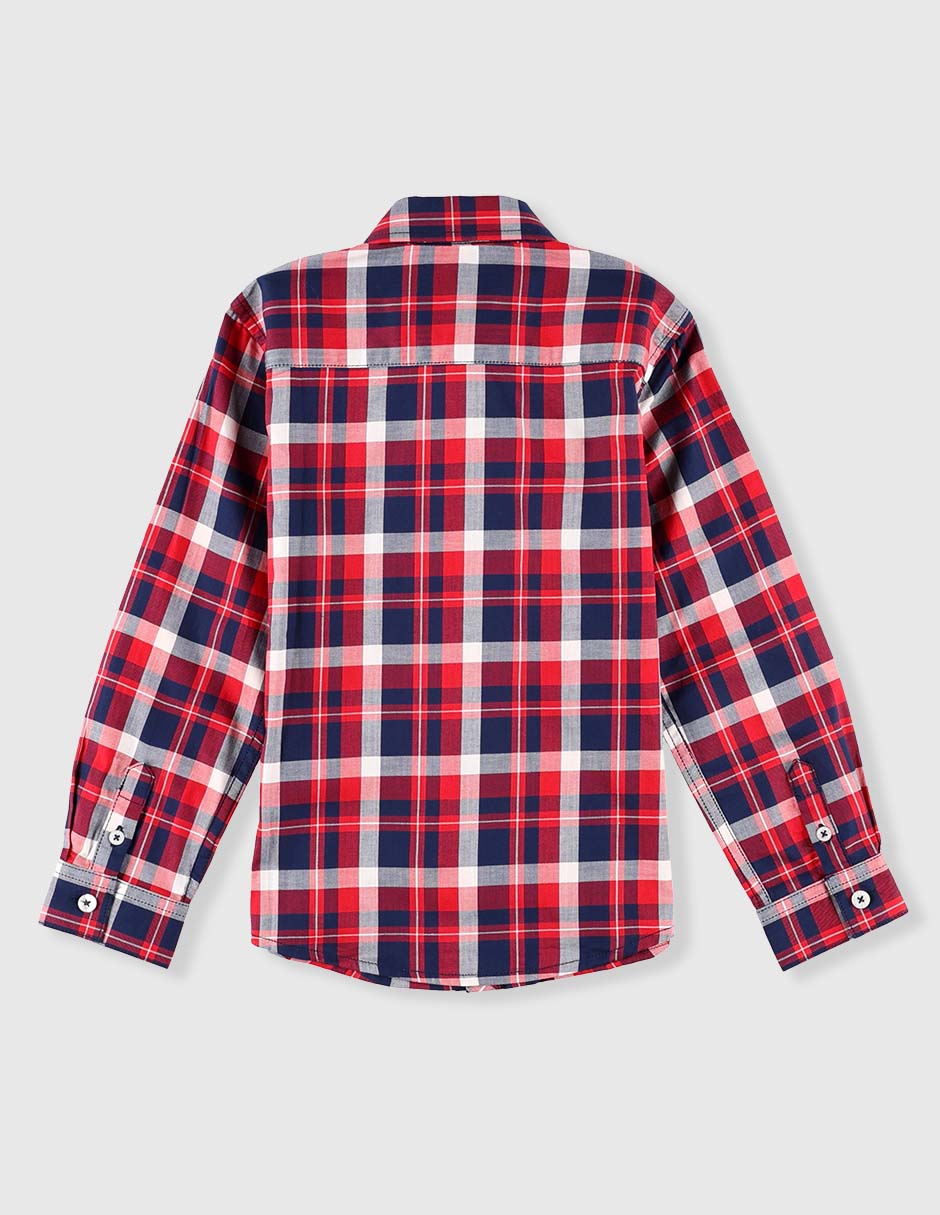 Camisa casual de algodón manga larga para niño