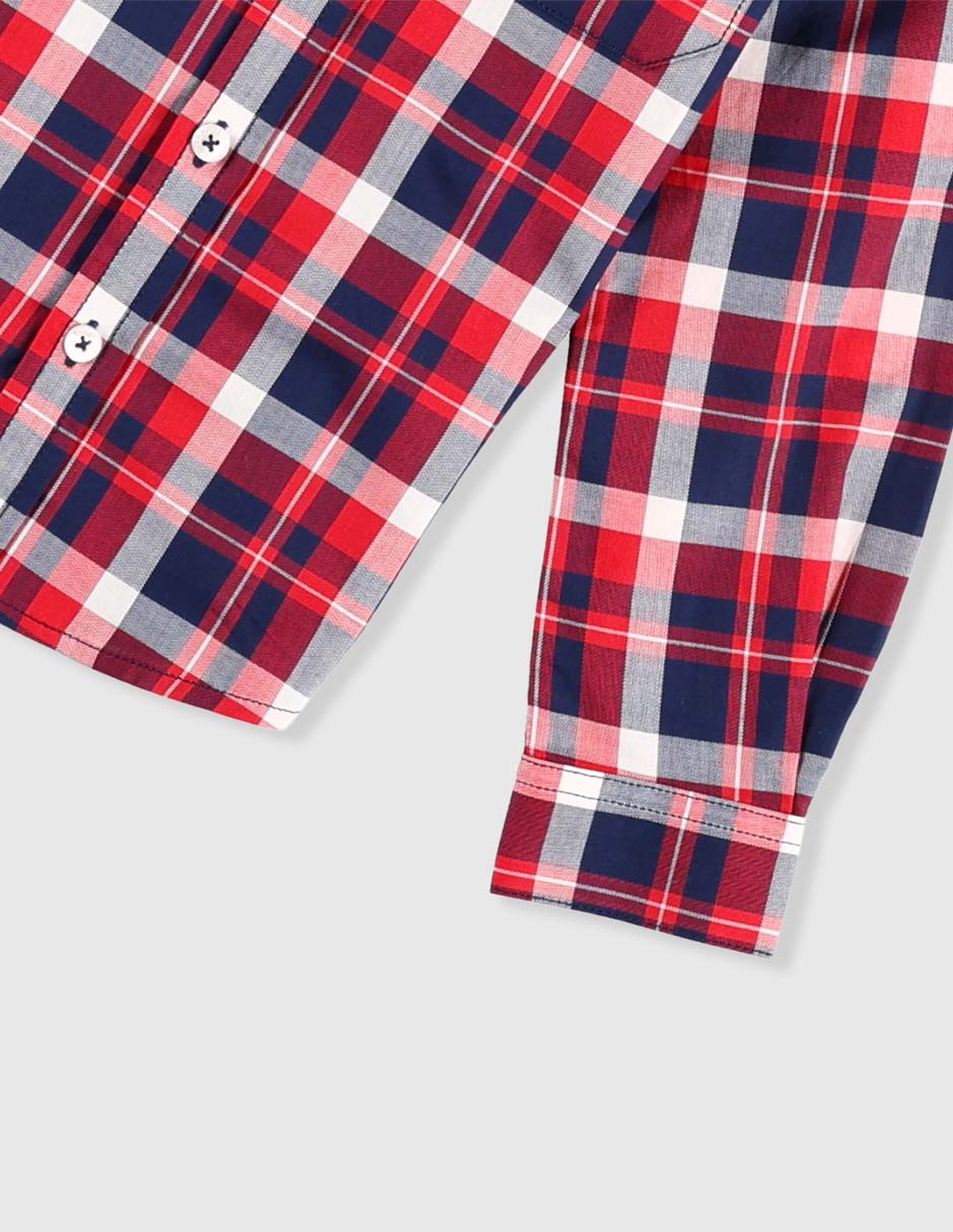 Camisa casual de algodón manga larga para niño