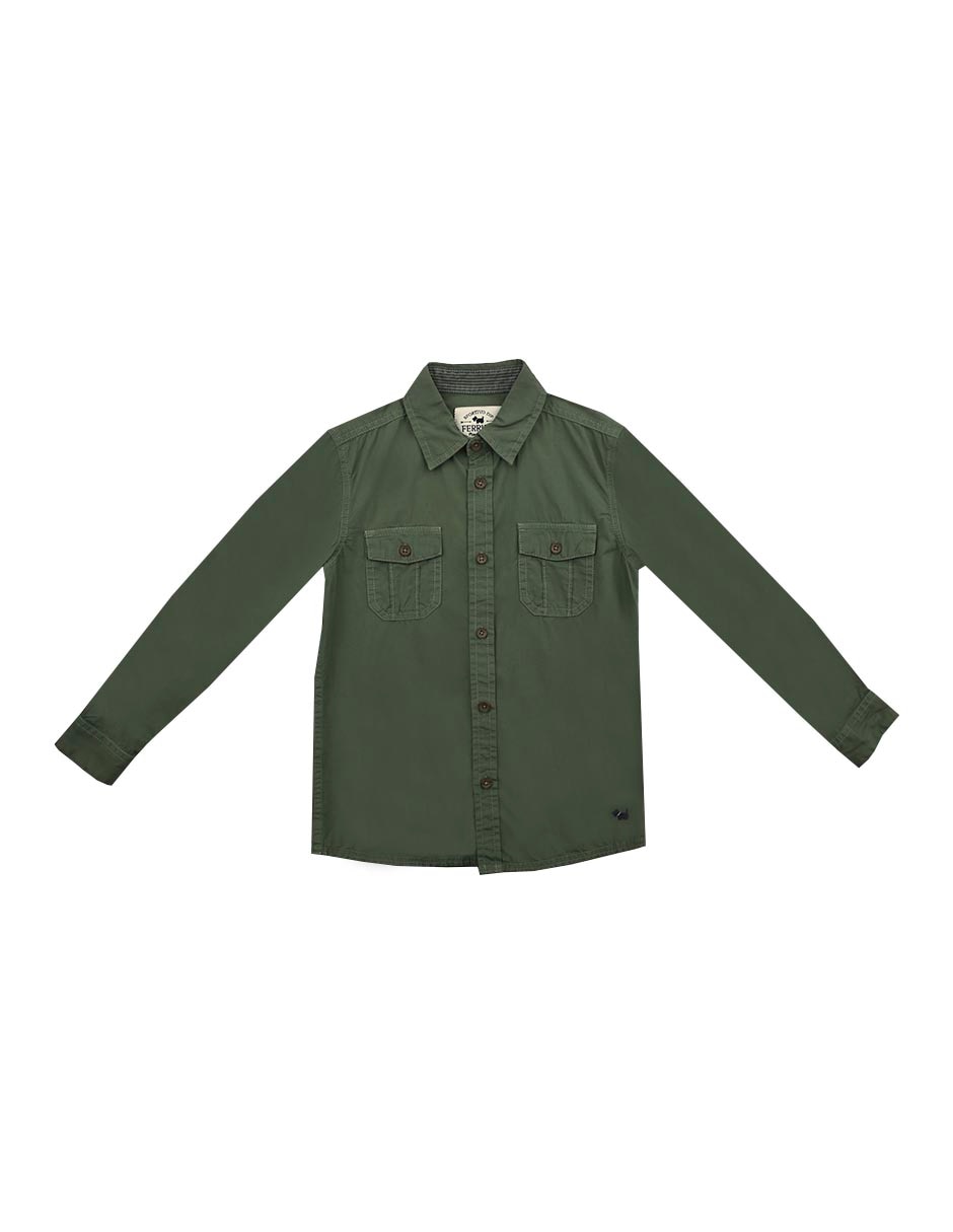 Camisa casual Ferrioni Zilai de algodón manga larga para niño