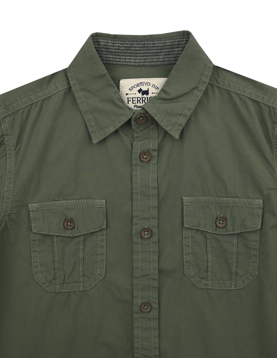 Camisa casual Ferrioni Zilai de algodón manga larga para niño