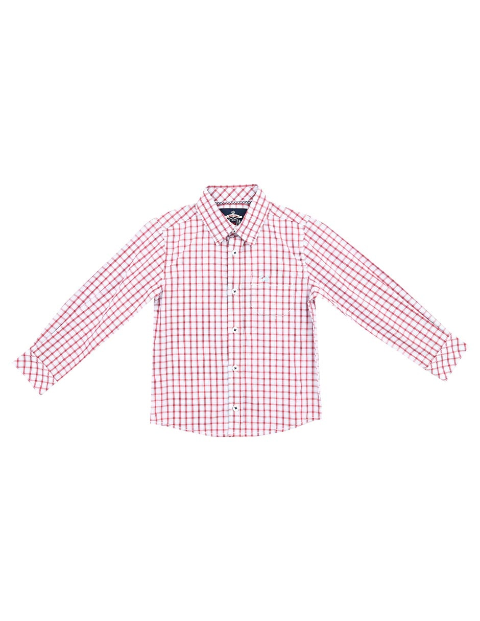 Camisa casual de algodón manga larga para niño