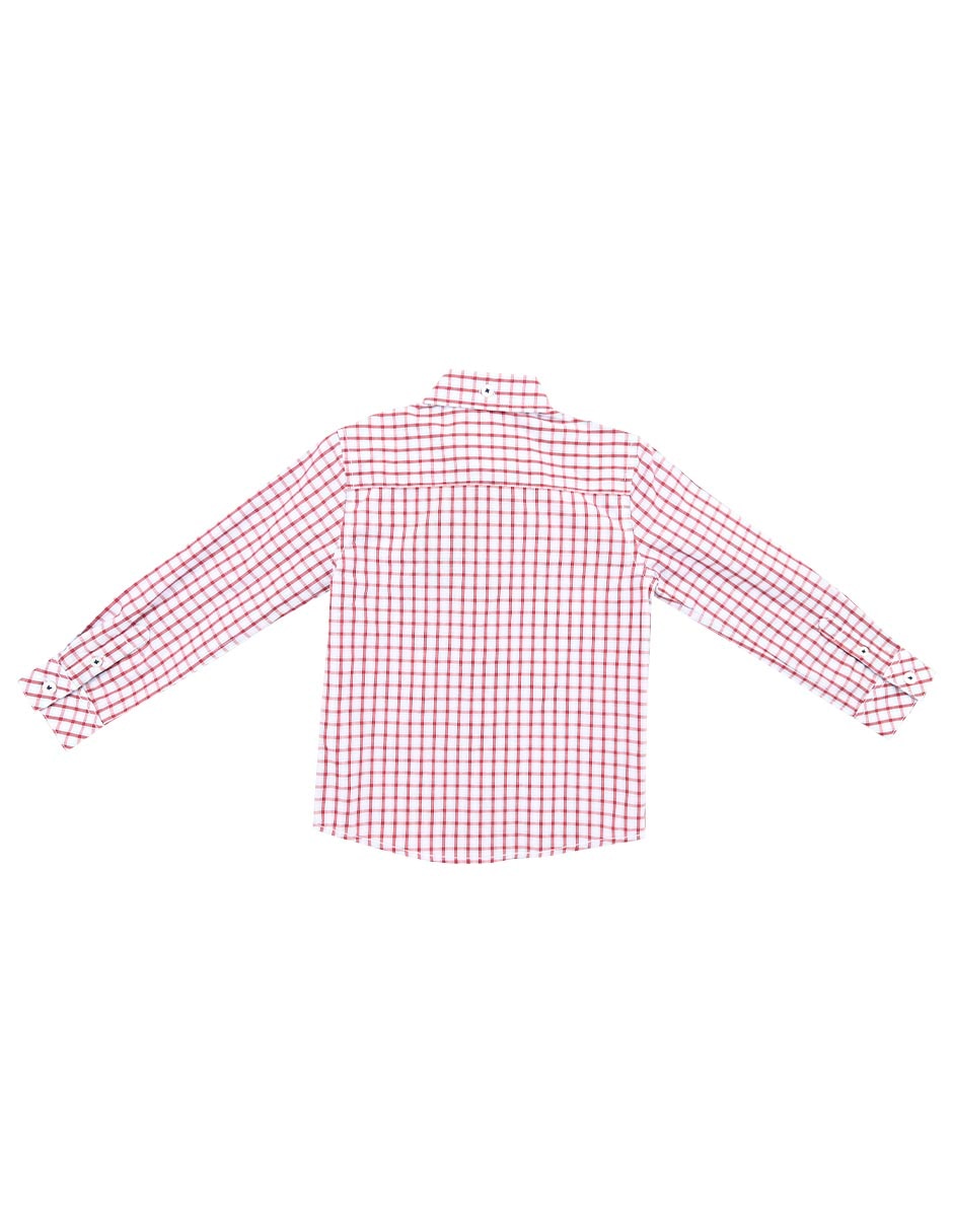 Camisa casual de algodón manga larga para niño