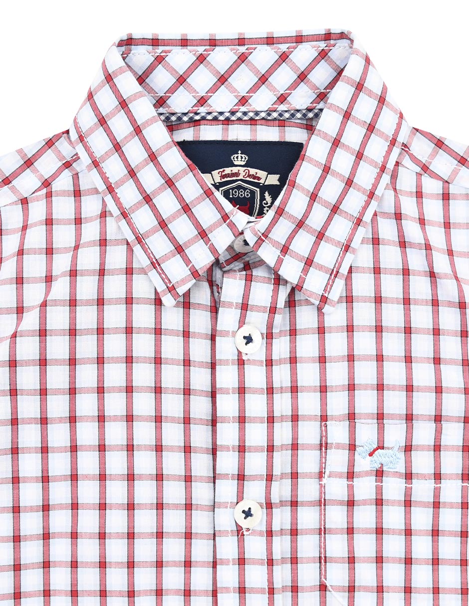Camisa casual de algodón manga larga para niño