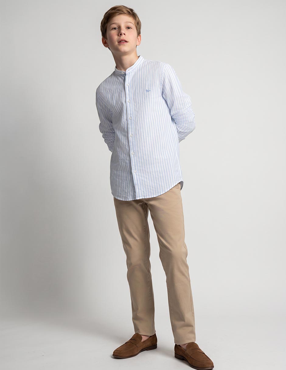 Camisa manga larga de lino para niño