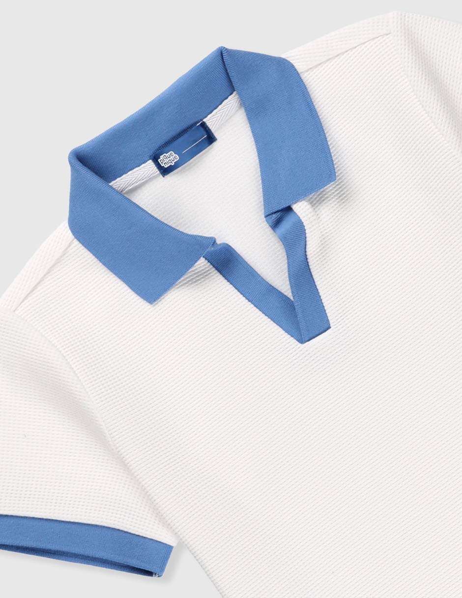 Playera tipo polo de algodón para bebé niño 3